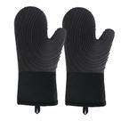 Luvas de silicone resistentes ao calor, pacote com 2 unidades, pretas
