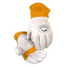 Luvas de soldagem Caiman Premium Goat Grain TIG/MIG brancas/douradas