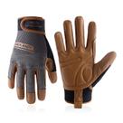 Luvas de trabalho HANDLANDY Leather para homens e mulheres marrons pequenas