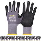 Luvas de trabalho LOCCEF MicroFoam revestidas com nitrilo Tacky Grip 12 pares