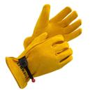 Luvas de trabalho para crianças FEISHDEK Age 8-12 em couro genuíno amarelo