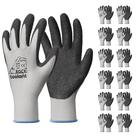Luvas de trabalho Toolant Crinkle Latex, revestidas com borracha, 12 pares
