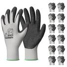 Luvas de trabalho Toolant Crinkle Latex, revestidas com borracha, 12 pares