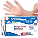 Luvas de vinil CARE PLUS Clear Size Large 200 unidades