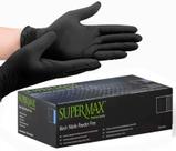 Luvas Descartáveis Antiderrapantes Preto Tam G Nitrilo 100un