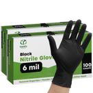 Luvas descartáveis, embalagem confortável, 200 unidades, nitrilo preto, 6 ml