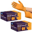 Luvas descartáveis Inspire Heavy Duty Nitrile Orange, pacote com 2