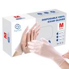 Luvas descartáveis Squish 100 unidades, 4 mil, vinil transparente médio Luvas descartáveis Squish 100 unidades, 4 mil, vinil transparente médio