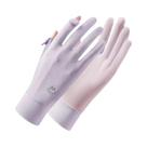 Luvas Femininas De Ciclismo E Direção Em Seda Gelada Com Proteção UV, Respiráveis, Antiderrapantes E