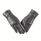 Luvas Femininas De Couro Com Tela Sensível Ao Toque, Forradas Com Lã Macia, Elegantes, Quentes,