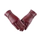 Luvas Femininas De Couro Com Tela Sensível Ao Toque, Forradas Com Lã Macia, Elegantes, Quentes,