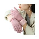 Luvas Femininas De Inverno Com Tela Sensível Ao Toque, Forradas De Veludo, Camurça, Quentes,