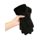 Luvas Femininas De Inverno Grossas De Pelúcia Com Tela Sensível Ao Toque Em Camurça Quentes Para