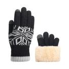 Luvas Femininas De Inverno Grossas De Tricô Com Tela Sensível Ao Toque, Dupla Camada, Resistentes Ao