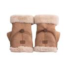 Luvas Femininas De Inverno Quentes Com Tela Sensível Ao Toque, De Camurça, Meio Dedo, Forradas Com