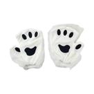 Luvas Femininas De Inverno Quentes De Pelo Sintético Sem Dedos Com Patas De Lobo E Garras De Gato,