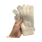 Luvas Femininas De Lã De Caxemira Quentes De Inverno Com Cinco Dedos Para Ciclismo E Condução Ao Ar
