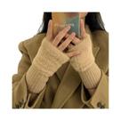 Luvas Femininas Quentes E À Prova De Frio, Meio Dedo, De Pelúcia, Para Outono Inverno, Versáteis,