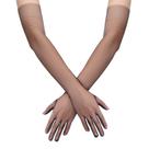 Luvas femininas SAVITA, elásticas, comprimento do cotovelo, 70 cm, nylon preto