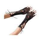 Luvas Femininas Sensuais De Renda Vazada Em Tela, Longas, Meio Dedo, Para Halloween, Cosplay E