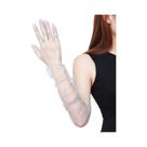 Luvas Femininas Vintage Longas De Tule Com Dedos Completos, Comprimento Até O Cotovelo, Proteção