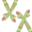 Luvas Fishnet Yolev Fingerless Neon para mulheres dos anos 80 e 90