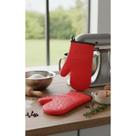 Luvas Forno Silicone C/ Forro Vermelhas: Proteção Total 2 Pç