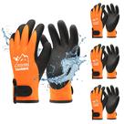 Luvas impermeáveis para climas frios, 3 pares de laranja