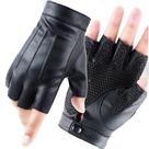 Luvas LJCZKA Fingerless Driving PU de couro para homens e mulheres Luvas LJCZKA Fingerless Driving PU de couro para homens e mulheres