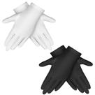 Luvas Lusofie Luvas curtas de cetim para cosplay e festa de chá (2 pares)