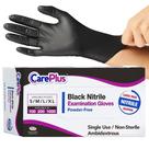 Luvas para exames médicos Care Plus Nitrile Black Medium, 1000 unidades