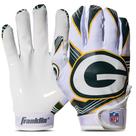 Luvas para receptores de futebol Franklin Sports Green Bay Packers Luvas para receptores de futebol Franklin Sports Green Bay Packers
