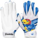 Luvas para receptores de futebol Franklin Sports Kansas Jayhawks