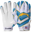 Luvas para receptores de futebol Franklin Sports Los Angeles Chargers