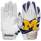 Luvas para receptores de futebol Franklin Sports Michigan Wolverines Luvas para receptores de futebol Franklin Sports Michigan Wolverines