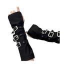 Luvas Sem Dedos Estilo Punk Femininas Y2K Com Fivela Personalizada Para Performance De Hip Hop E