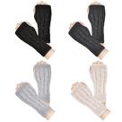 Luvas sem dedos Loritta Winter Warm Knit, aquecedores de braço x4