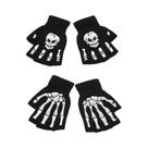 Luvas Unissex Que Brilham No Escuro, Com Estampa De Caveira, Estilo Punk, Sem Dedos, Para O Inverno,