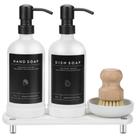 Luxo Conjunto dispensador de sabonete de cozinha ORCHID HOME White Glass