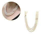 Luxuoso Colar Pérola 8mm Francês 47cm Fecho Ouro J23981