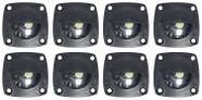 Luz Cortesia Preta Embutir Led Azul 12v Barco Lancha Kit 8
