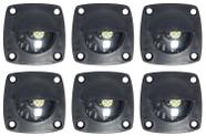 Luz Cortesia Preta Embutir Led Branco 12v Barco Lancha Kit 6