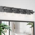 Luz de banheiro Danshinro Square Design 5 luzes pretas