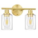 Luz de banheiro FOLKSMATE 2 luzes em latão escovado 110V