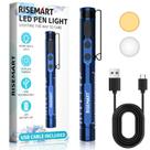 Luz de caneta RISEMART LED recarregável para enfermeira médica azul escuro