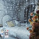 Luz de cortina SINAMER 200LED 2x2m branca de 8 modos de controle remoto