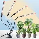 Luz de cultivo FECiDA 2026 36W com 4 cabeças, clip e timer LED