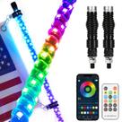 Luz de destaque para veículos ALIESTFDNO 3" RGB Spiral Whip Lights