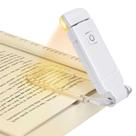Luz de Leitura LED com Clipe para Livros, Branco, Brilho Ajustável, USB Recarregável, Portátil, Proteção dos Olhos
