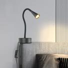 Luz de leitura MOLUOLA Cabeceira preta montada na parede LED
